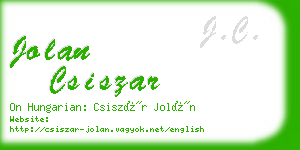 jolan csiszar business card